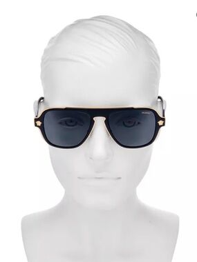 NWOT Versace 2199 Flat Top Aviator Polarized Sunglasses